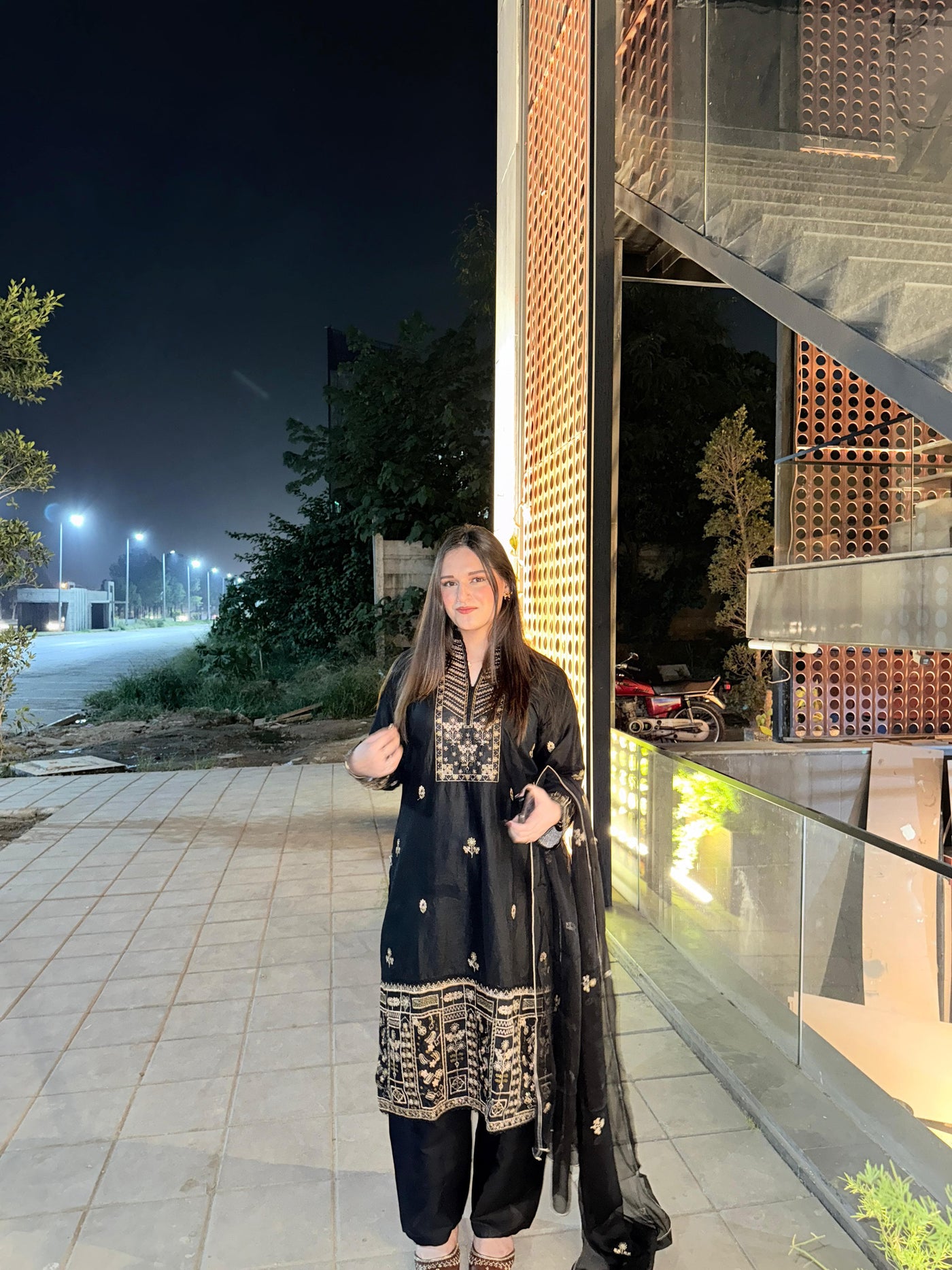 Black Embroidery 3 piece suite