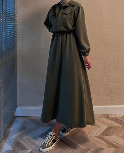 STYLISH ZIPPER COATI FROCK