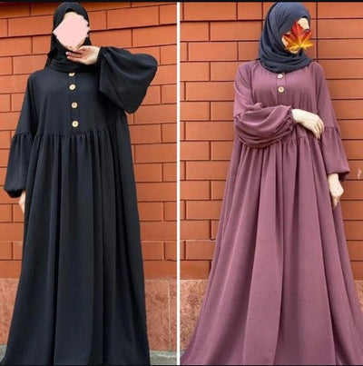 New Wood Button Abaya